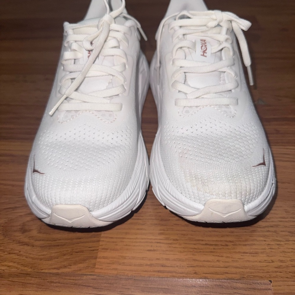 Hoka White and Brown Running Shoes - Picture 4 of 6